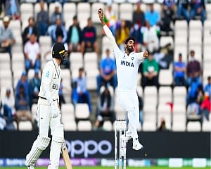 Jamieson takes five-for to bowl out India for 217, NZ 36 for no loss at tea