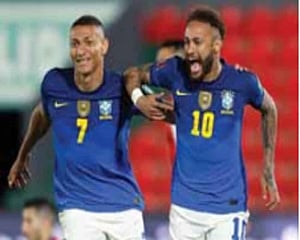 Neymar helps Brazil maintain perfect record