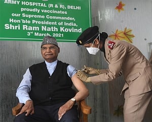 President Kovind gets first dose of COVID-19 vaccine