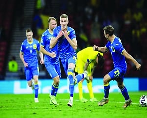 Ukraine scores late in extra time