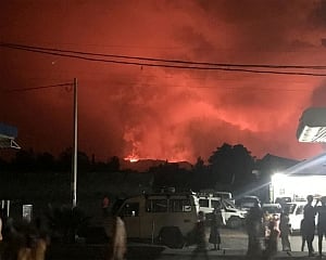 Volcano erupts near Congolese city of Goma; crowds flee