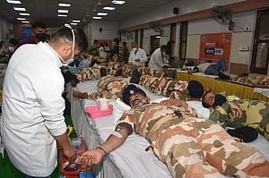 CAPFs participate at voluntary blood donation camp at AIIMS