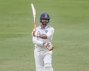 Jadeja"s fifty takes India to 201/7 at tea on Day 4, visitors need 45 runs to avoid follow-on