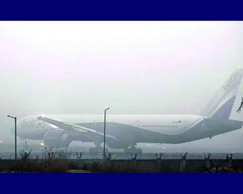 110 flights cancelled due to low visibility