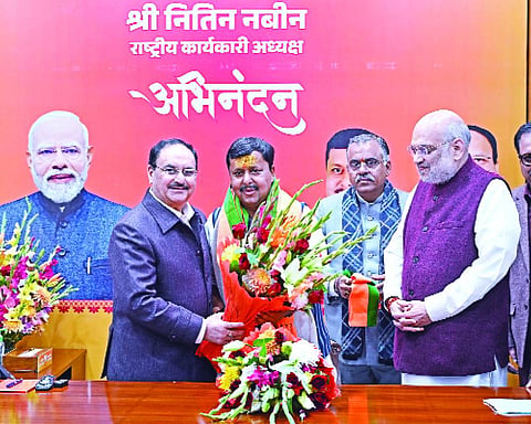 Delhi BJP leaders felicitates Nitin Nabin as National Working President