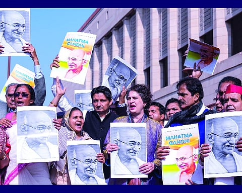 Opposition MPs protest against VB-G RAM G Bill