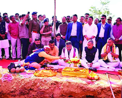Pijush Hazarika lays stone for Commissioner Office