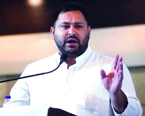 Tejashwi targets Nitish’s health over rally garland act