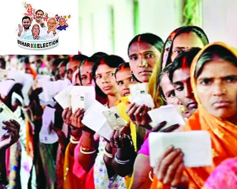 Women outnumber men by 14% or more in voter turnout in 7 Bihar districts