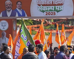 Celebrations start at BJP headquarters as trends show decisive lead in Delhi