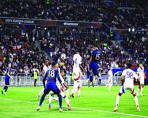 Man United draw 2-2 against Lyon in Europa League