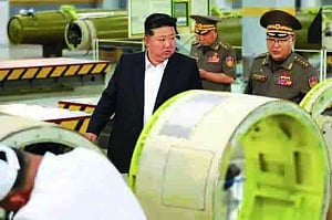 North Korean leader inspects new missile factory