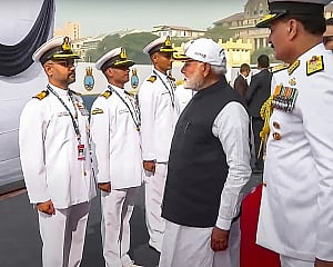 Three naval warships commissioned in Mumbai; PM Modi attends event
