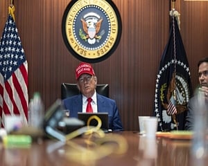 White House photos show rare look inside Situation Room as Trump authorises strikes in Iran