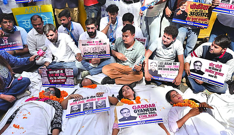 4 FIRs 18 held over NSUI protest violence