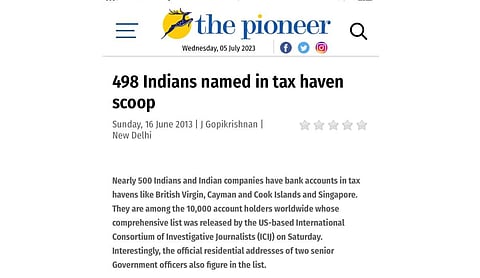 498 Indians named in tax haven scoop