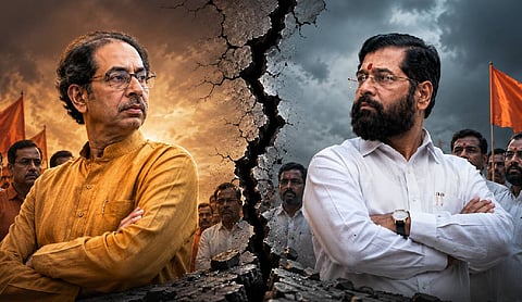 AI Generated Image to show rift between Uddhav Thackeray, Eknath Shinde faction