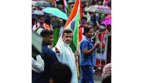 Adhikari holds Vande Mataram rally outside JU, says campus needs to be mended
