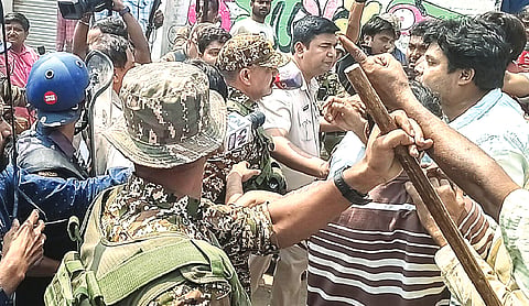 AJUP and TMC supporters clash in Murshidabad; forces use baton charge