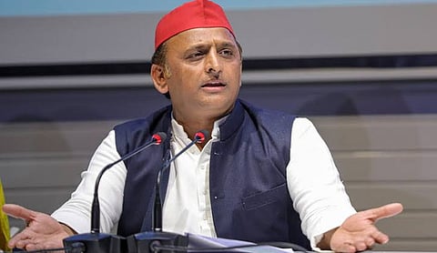 File photo: Samajwadi Party president Akhilesh Yadav addresses a press conference.