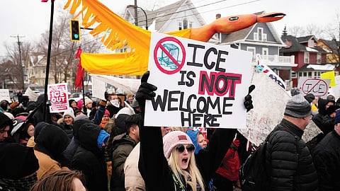 Anti-ICE protesters assemble across US