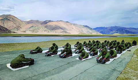 Armed forces mark Yoga Day from Siachen to the seas