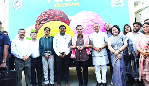 Assam CM Himanta flags off Purabi Dairy’s first ice cream export to Bhutan