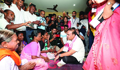 Assam CM visits flood-hit Golaghat, reviews relief operations