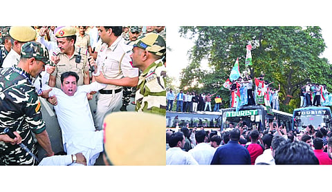 Barricades go up at Sindhi Academy as protest converges on Kashmere Gate’s old college building