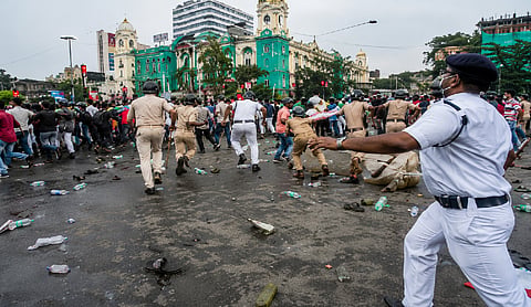 A student protest rally turned violent in Kolkata / Credit: PTI
