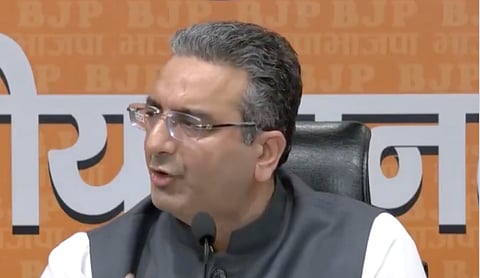 BJP spokesperson Gaurav Bhatia addresses a press conference. Image source: X/@gauravbhatiabjp (screengrab from video)
