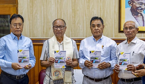 File photo: Manipur Chief Minister Yumnam Khemchand Singh during a meeting at the Secretariat, in Imphal. (@YKhemchandSingh/X via PTI Photo)