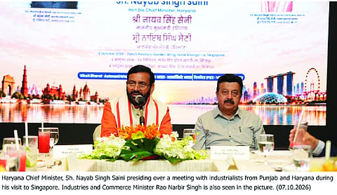 CM holds meeting with industrialists of Punjab and Haryana origin in Singapore
