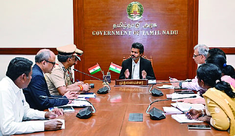 CM Vijay chairs first law and order review