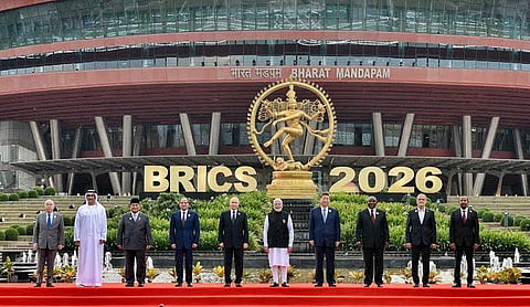 File photo: Leaders attend a BRICS summit in India.