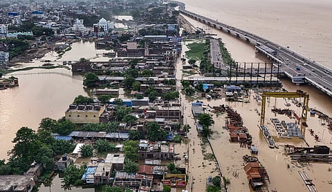 Nearly 49.67 lakh people in 15 districts have been affected by floods, according to the Bihar Disaster Management Department. PTI image