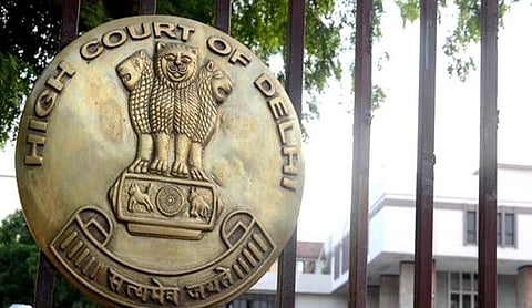 File photo: The seal of the High Court of Delhi on its gate, New Delhi. (PTI Photo)