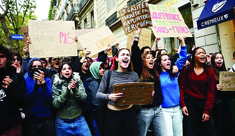 French student protests escalating outside Paris high school