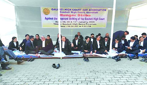 Gauhati HC bar association on hunger strike against shifting of court complex