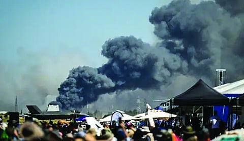 Greek air force jet crashes at aerial show