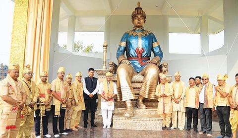 Himanta unveils statue of Swargadeo Chaolung Sukaphaa