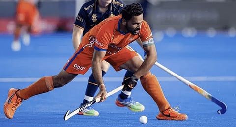 Indian hockey team in action. Source: X/@TheHockeyIndia