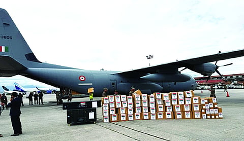 India sends fresh tranche of relief material to Nepal