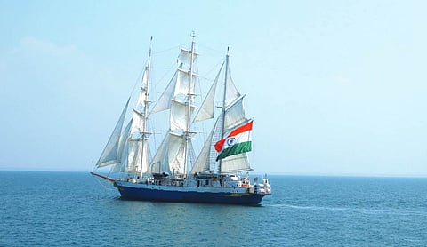 INS Sudarshini completes maiden port call at Salalah and Oman