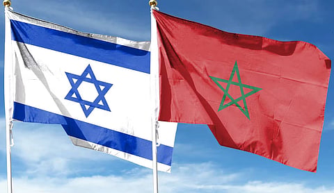 **Caption:** Israel and Morocco flags. (Representational image)