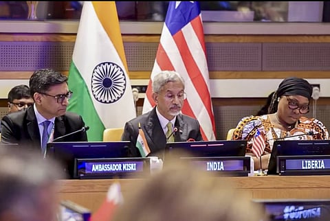 File photo: External Affairs Minister S Jaishankar at a UNGA 81 sidelines meeting in New York. Photo: @DrSJaishankar/X via PTI.