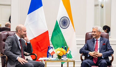 External Affairs Minister S Jaishankar during a meeting with his Ecuadorian counterpart Roberto Kury, on the sidelines of the 81st session of the UN General Assembly (UNGA 81), in New York. (@DrSJaishankar/X via PTI Photo)