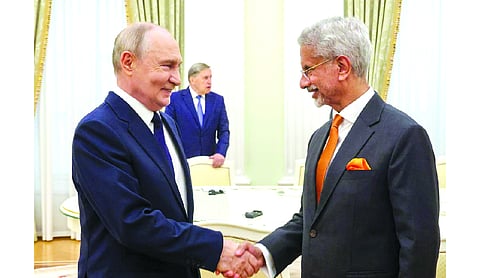 Jaishankar meets Putin in Moscow