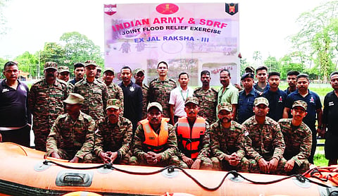 Joint Indian Army and SDRF Flood Relief Exercise at Jorhat