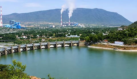 A view of the Cauvery River amid the ongoing water-sharing dispute between Karnataka and Tamil Nadu. PTI image